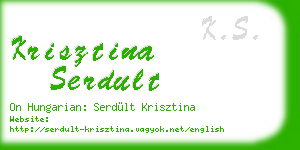 krisztina serdult business card
